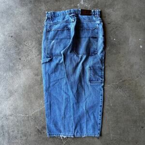 VINTAGE FOX SPORT JEANS Y2K 00S WIDE LEG BAGGY LOOSE MENS 34X27